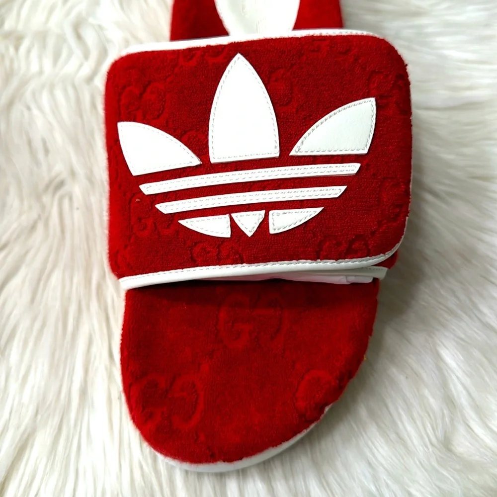 GUCCI x ADIDAS RARE Terry Cloth GG Monogram Sandals